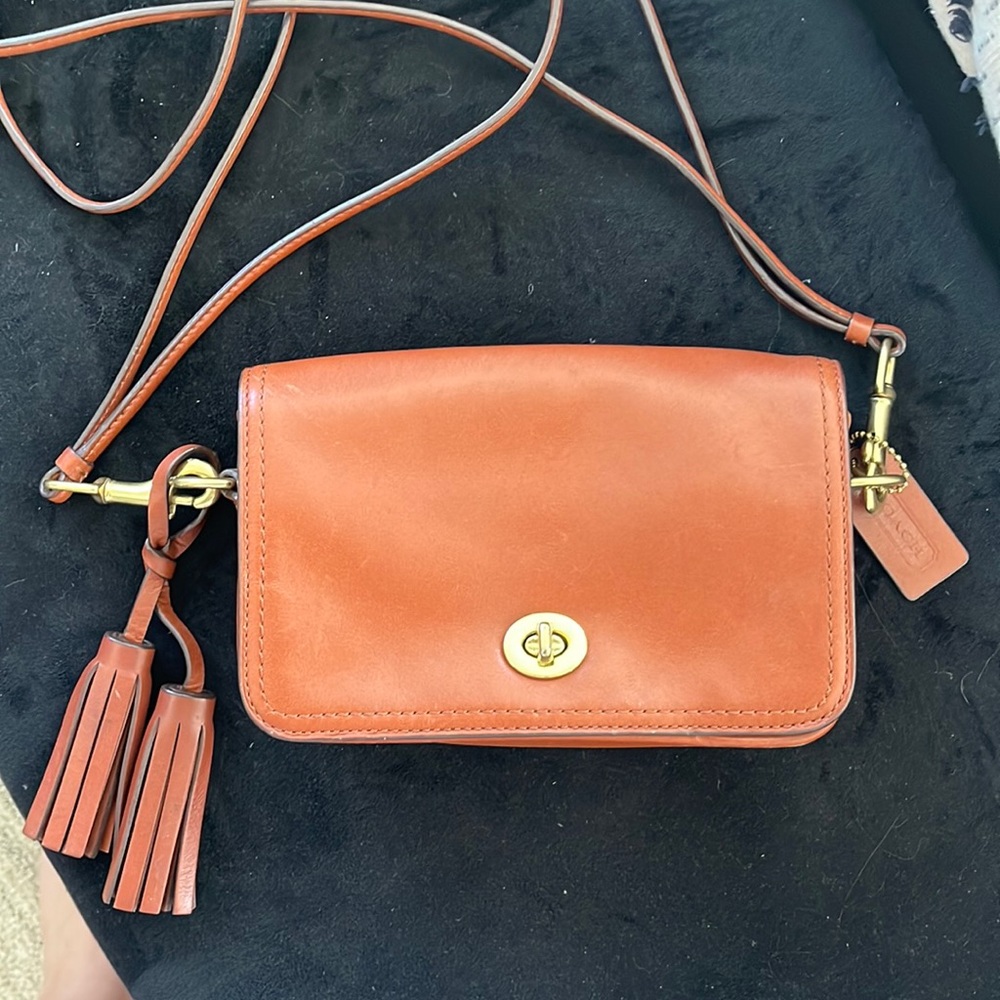 Vintage Leather Small Coach Crossbody Bag